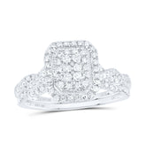 1/2CTW-DIA CN EMERALD DOUBLE HALO BRIDAL SET